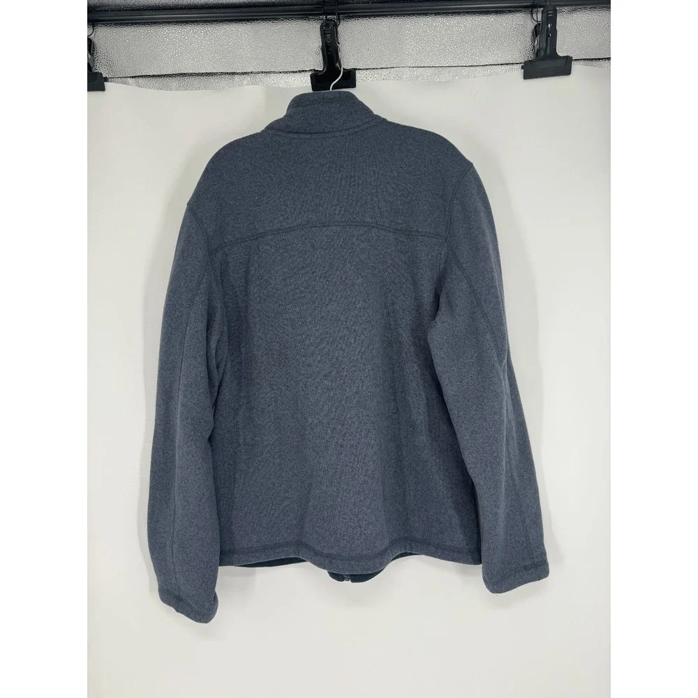 The North Face Fleece Sweater Jacket Mens Size XL Heather Navy Full Zip Up‎ Knit